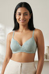 Zivame Padded Non Wired 3/4th Coverage Tshirt Bra - Mint Green — thumbnail 1